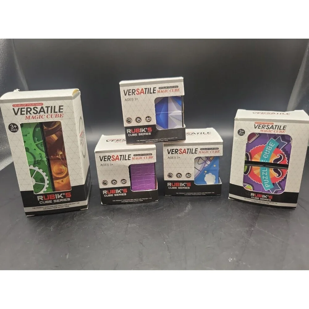 Versatile Magic Cube - 3D Puzzle Cubes - Fidget Toys Lot of 5 Puzzles